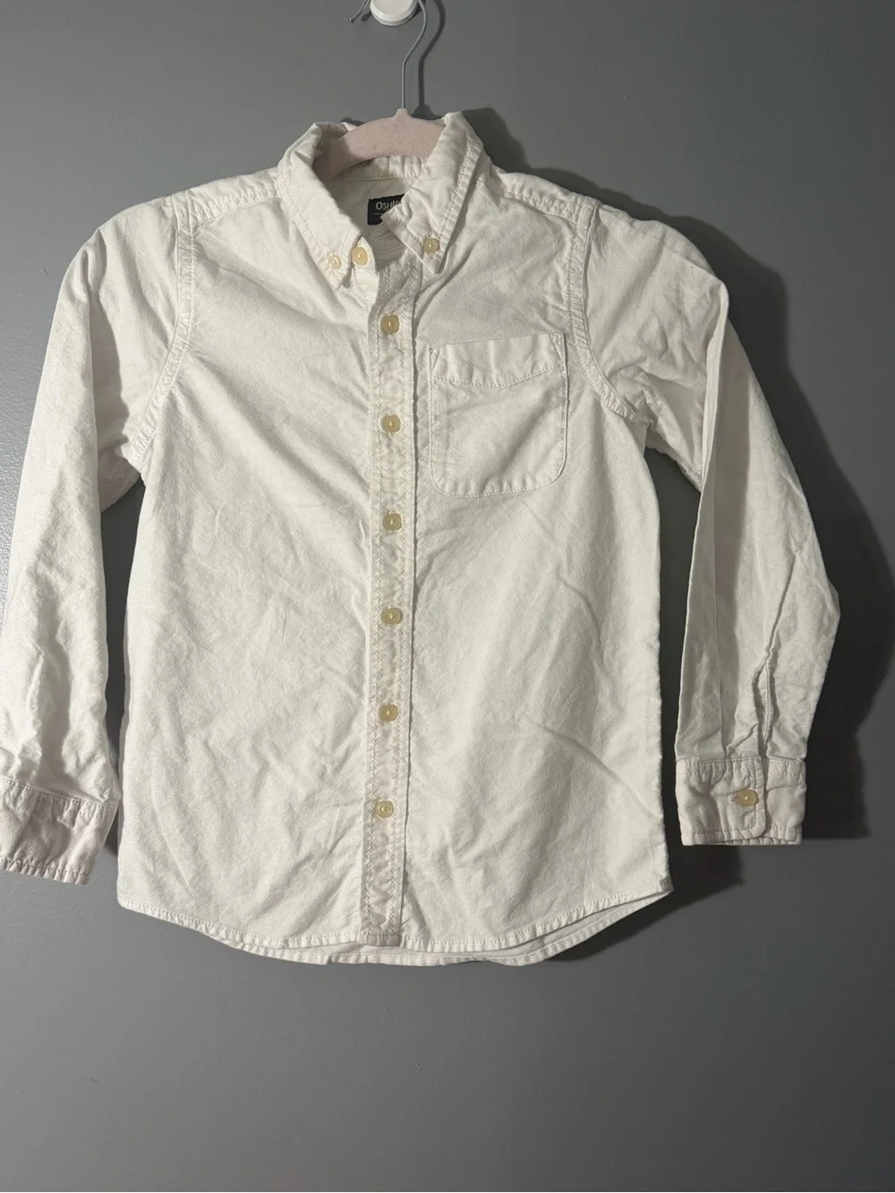 OshKosh B'gosh White Long-Sleeve Button-Down Shirt